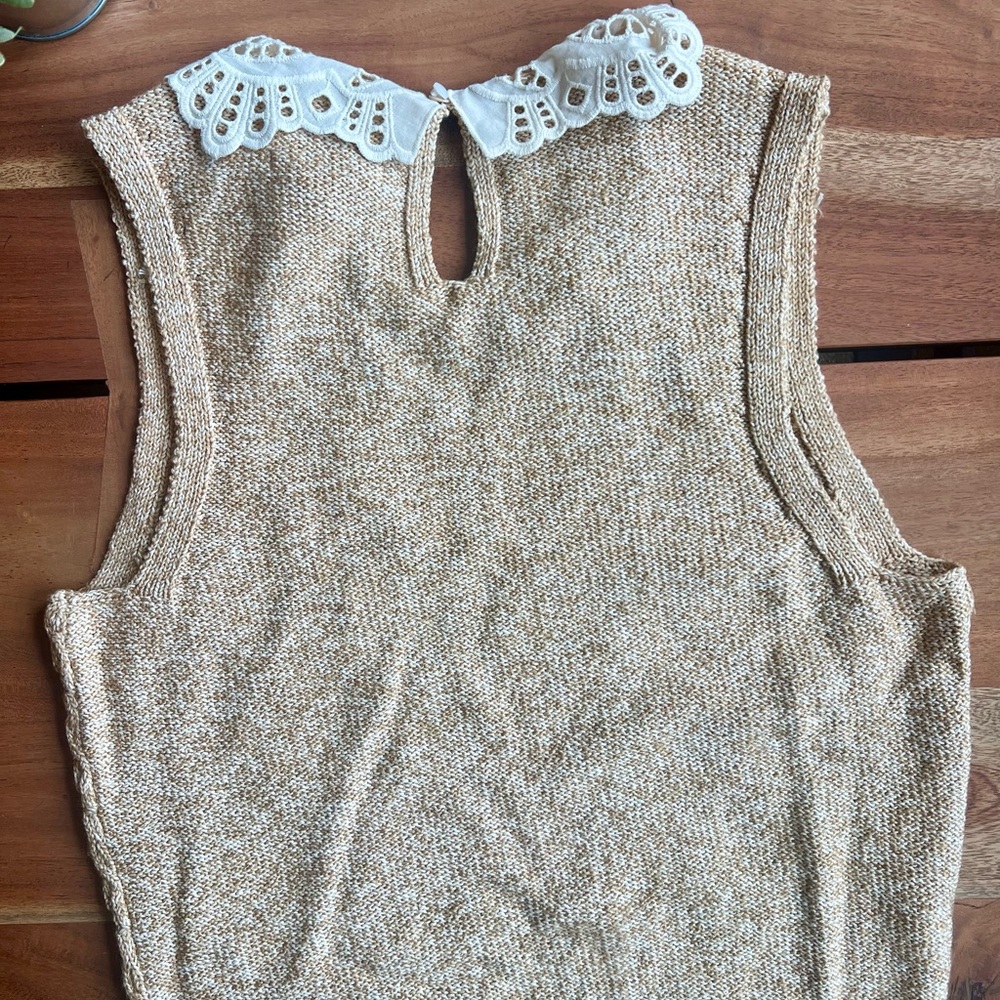 Anthropologie Lace Collar Sweater Tank - Picture 3 of 6